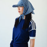 Brim Scarf in Blue Stripe Poplin - CLYDE