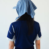 Brim Scarf in Blue Stripe Poplin - CLYDE