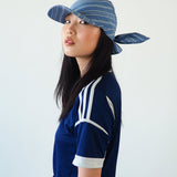 Brim Scarf in Blue Stripe Poplin - CLYDE