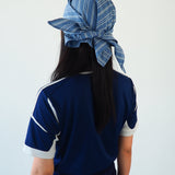 Brim Scarf in Blue Stripe Poplin - CLYDE