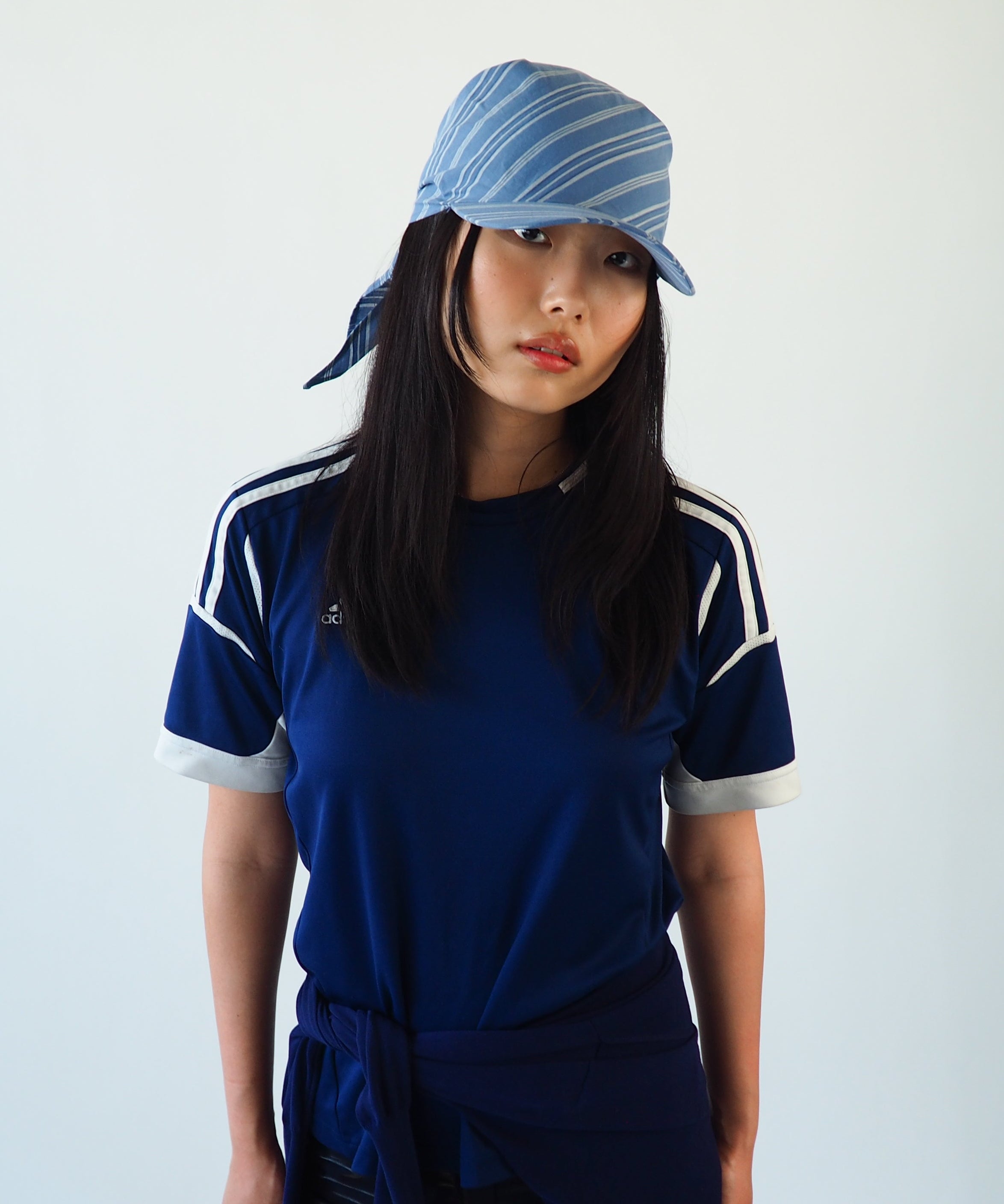 Brim Scarf in Blue Stripe Poplin - CLYDE