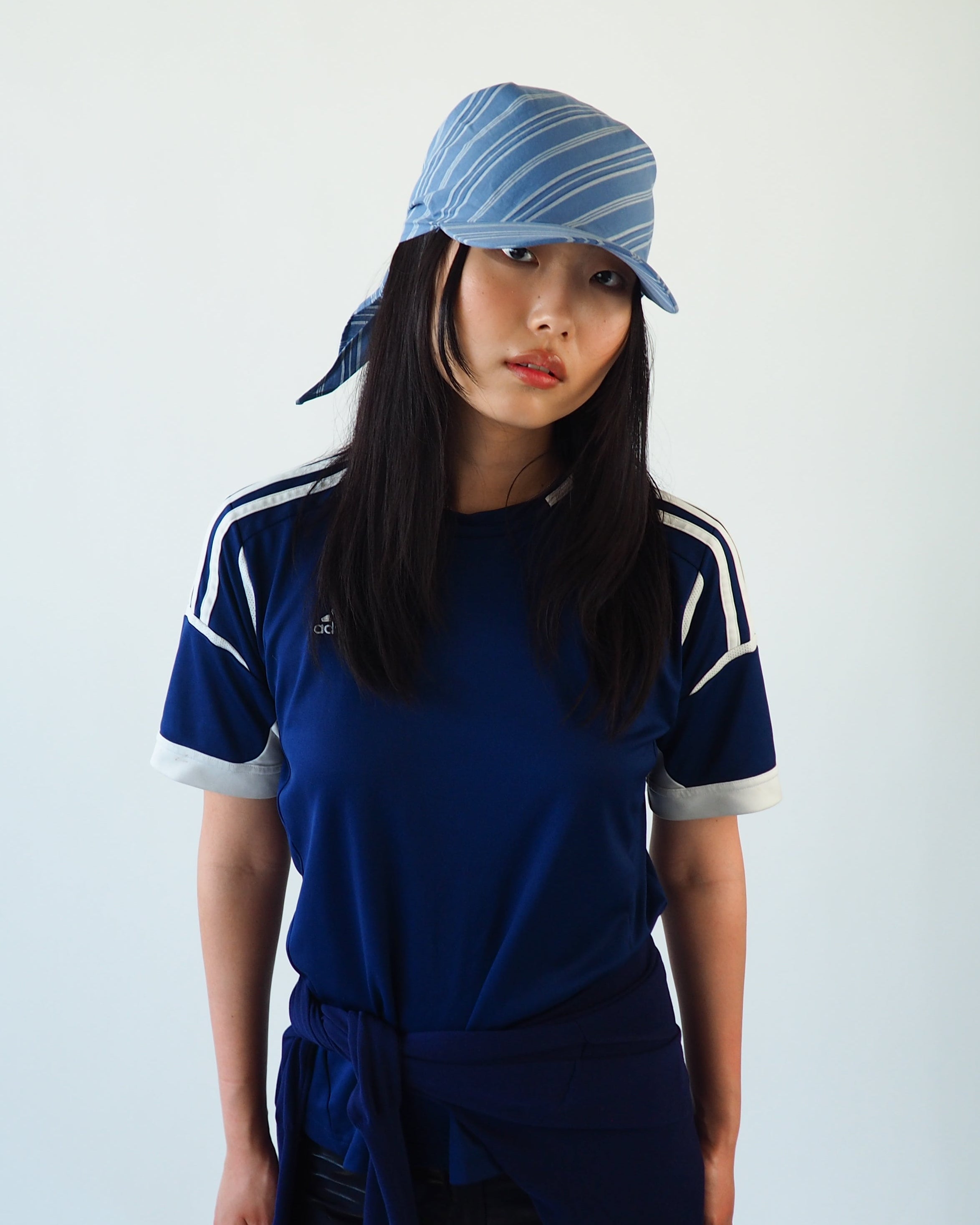 Brim Scarf in Blue Stripe Poplin - CLYDE