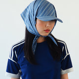 Brim Scarf in Blue Stripe Poplin - CLYDE
