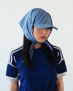 Brim Scarf in Blue Stripe Poplin - CLYDE