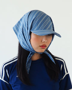 Brim Scarf in Blue Stripe Poplin - CLYDE