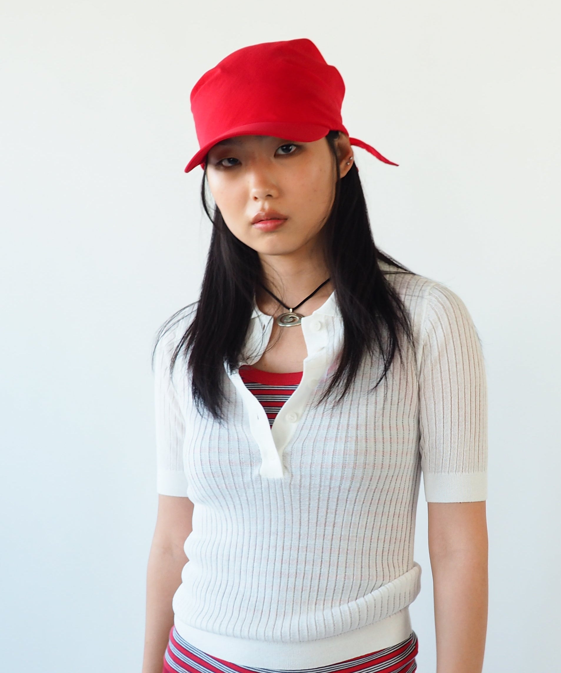 Brim Scarf in Red Nylon - CLYDE