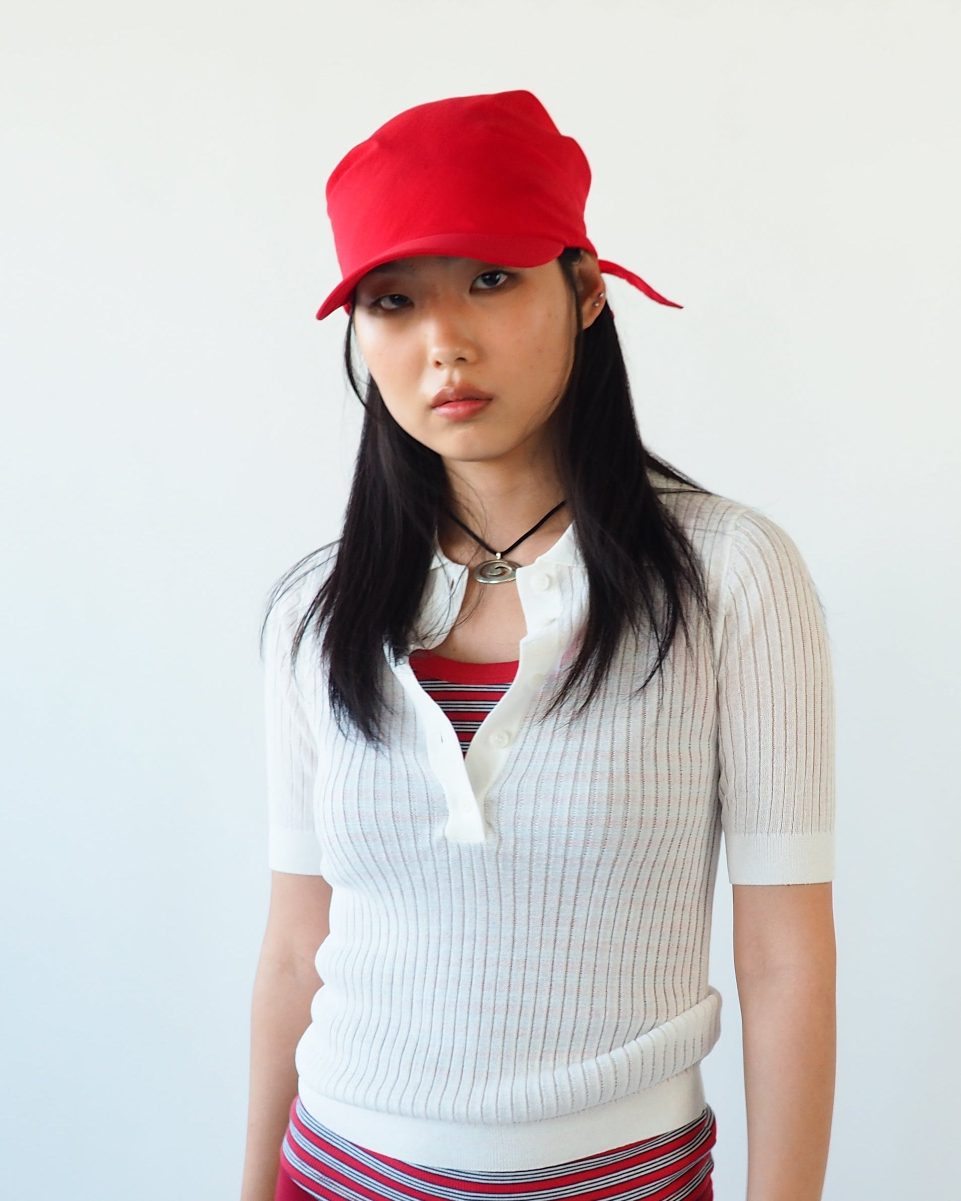 Brim Scarf in Red Nylon - CLYDE