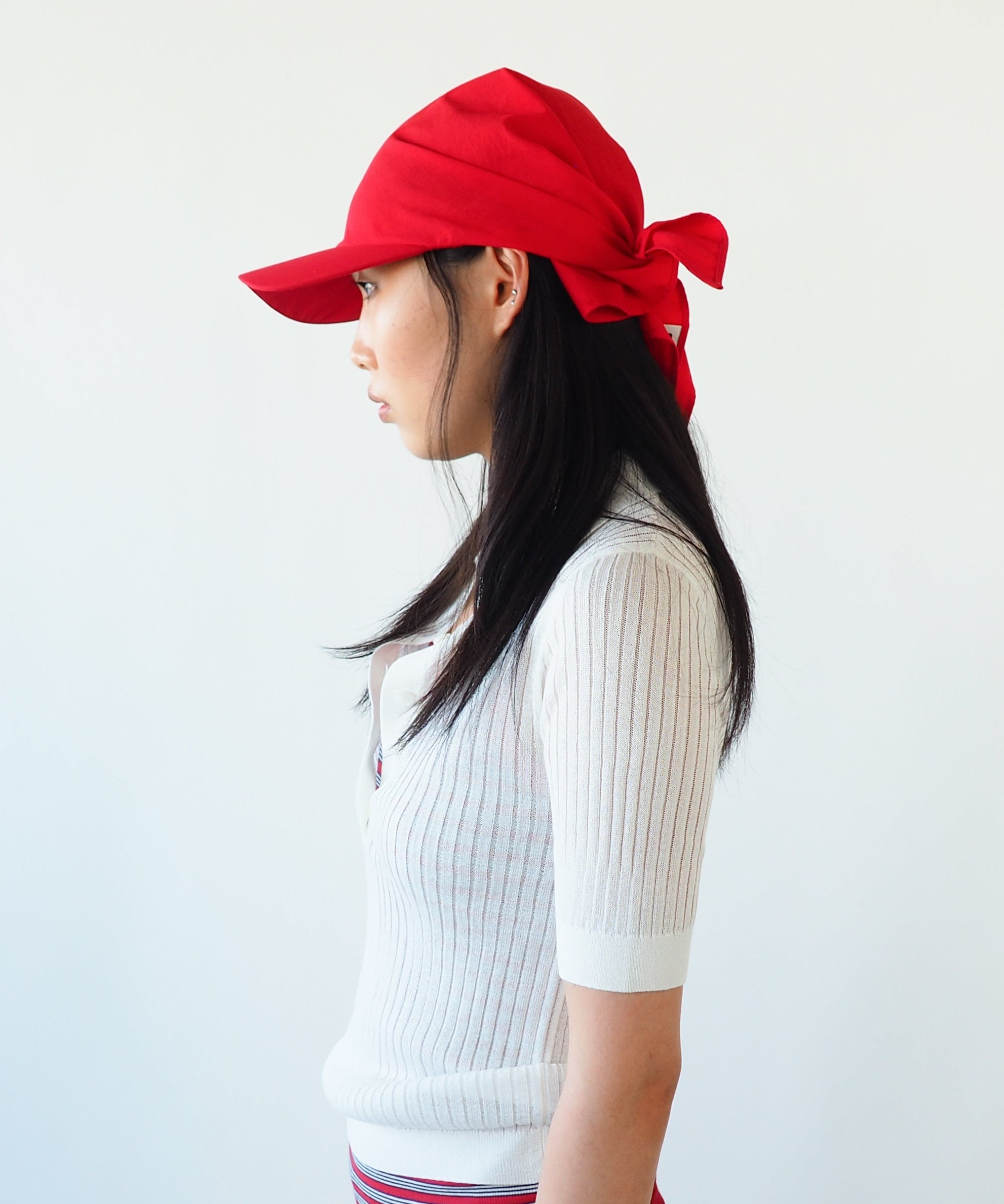 Brim Scarf in Red Nylon - CLYDE