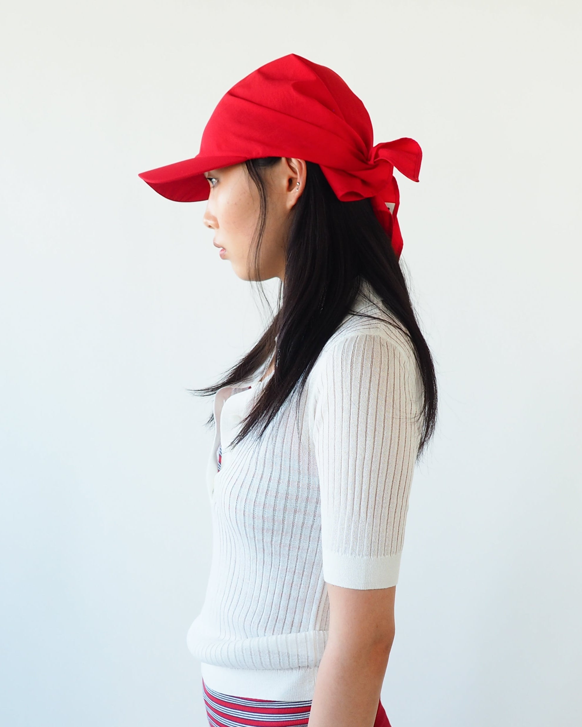 Brim Scarf in Red Nylon - CLYDE