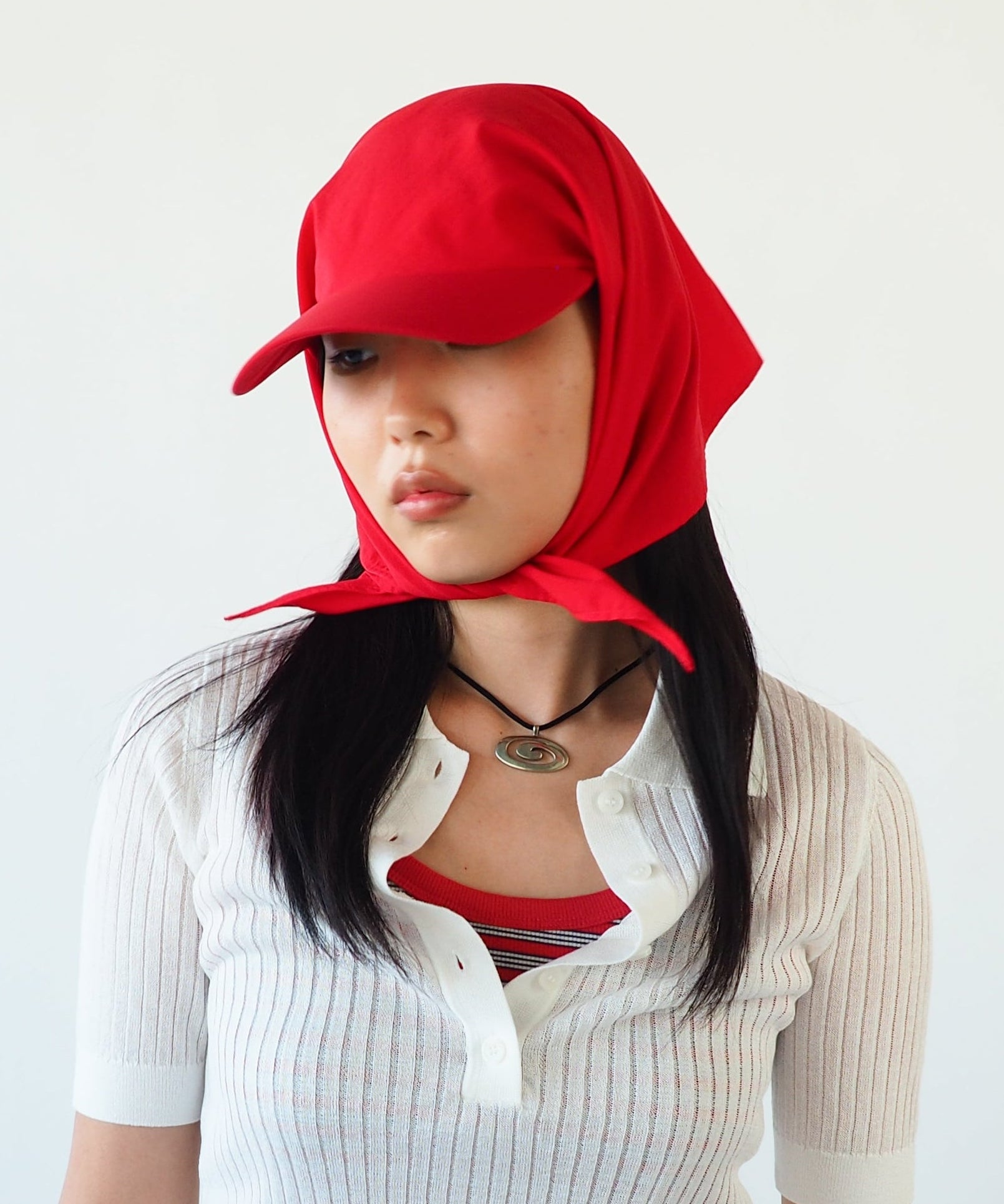 Brim Scarf in Red Nylon - CLYDE