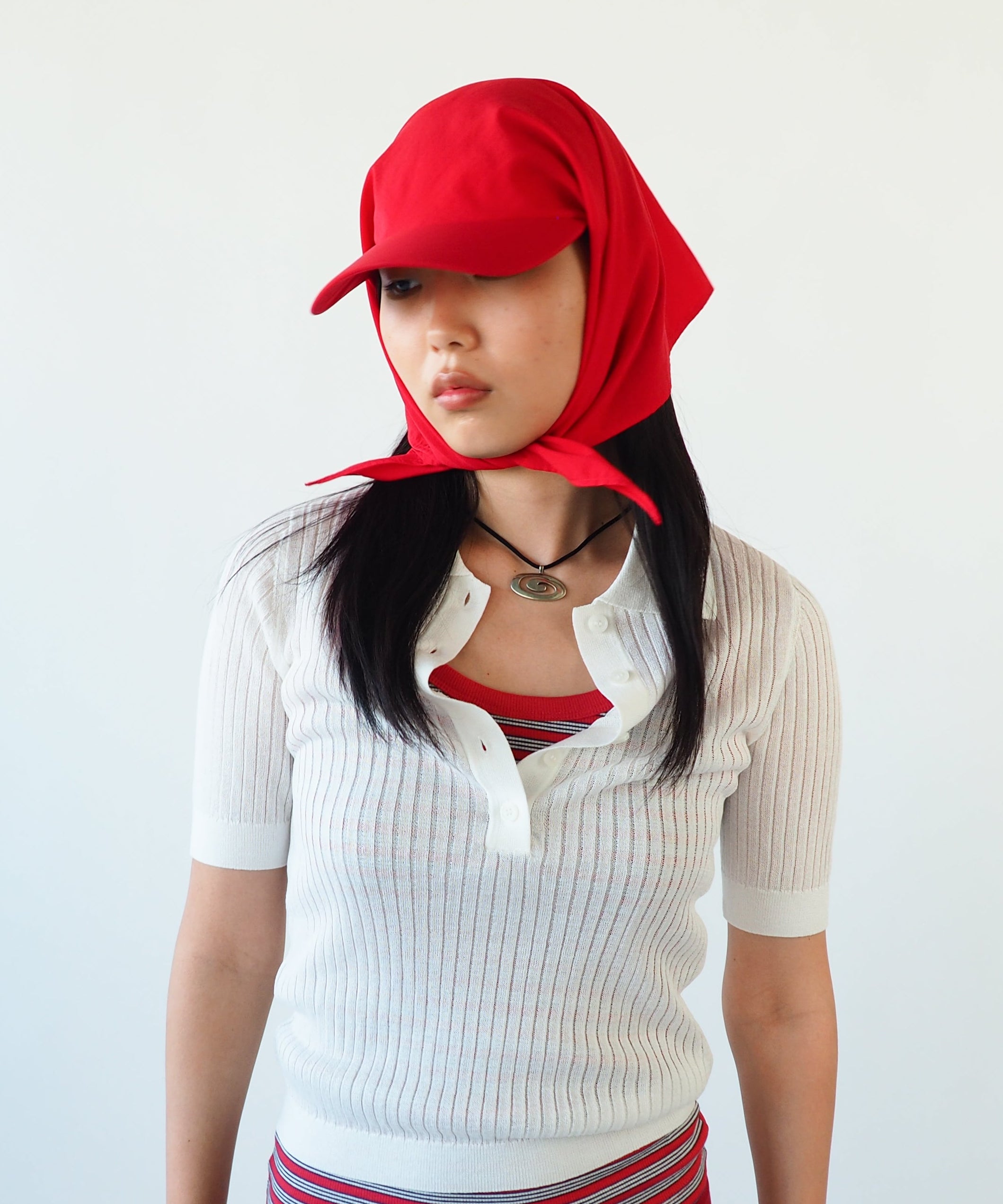 Brim Scarf in Red Nylon - CLYDE