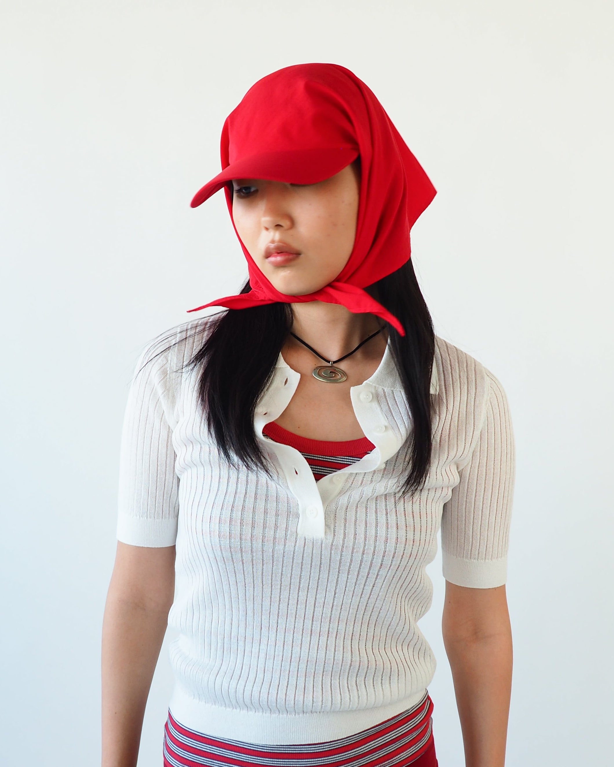 Brim Scarf in Red Nylon - CLYDE
