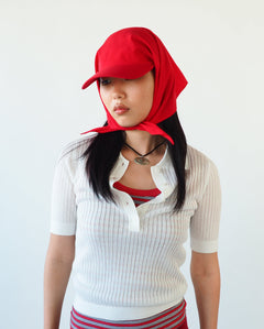 Brim Scarf in Red Nylon - CLYDE
