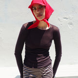 Brim Scarf in Red Nylon
