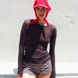 Brim Scarf in Red Nylon