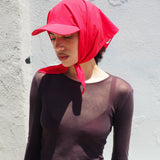 Brim Scarf in Red Nylon