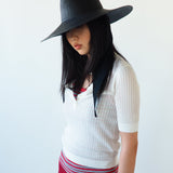 Caro Hat w. Neck Shade in Black Toquilla Straw - CLYDE