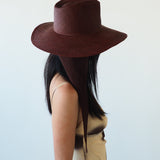 Caro Hat w. Neck Shade in Earth Brown Toquilla Straw - CLYDE