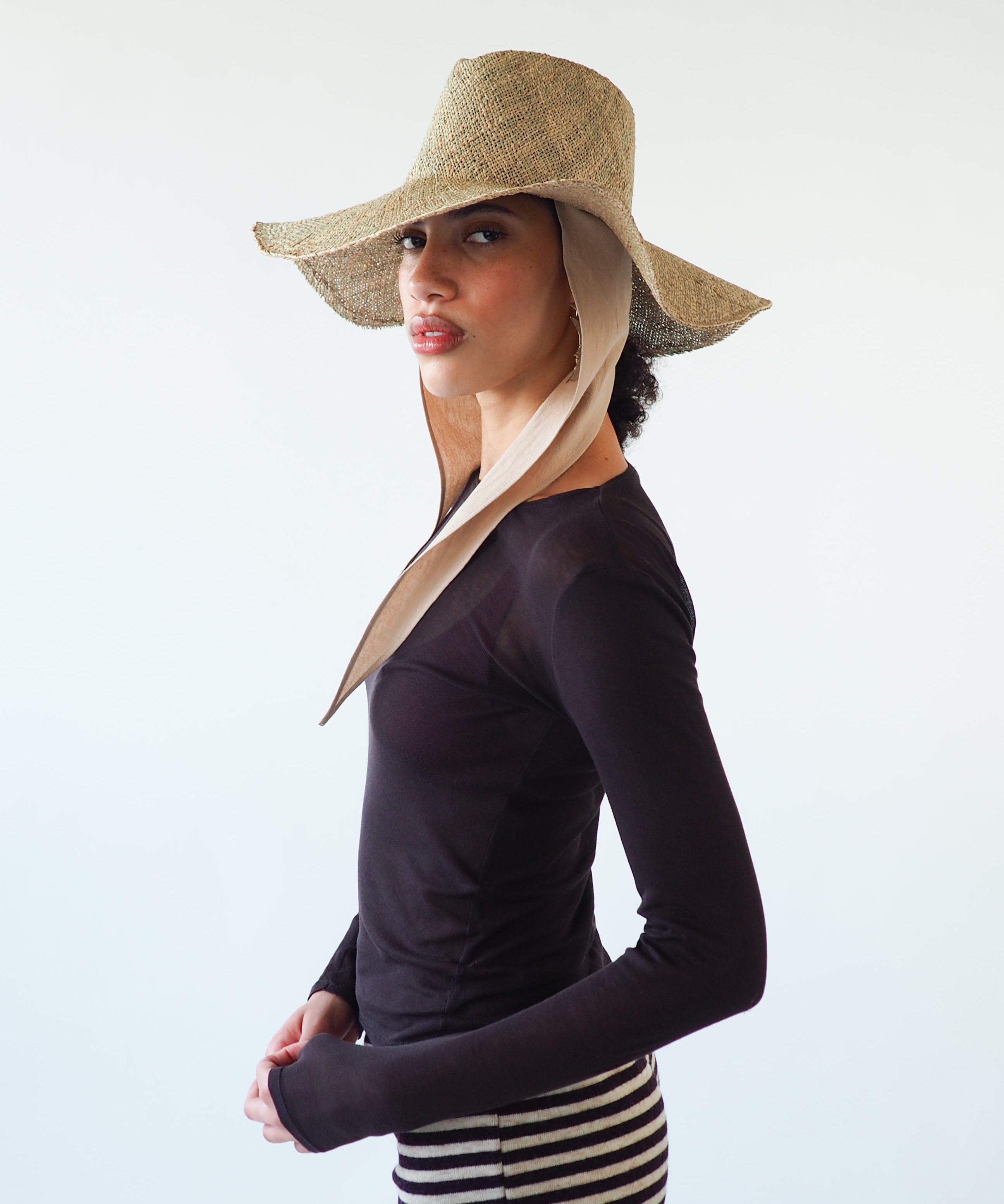Caro Hat w. Neck Shade in Seagrass - CLYDE