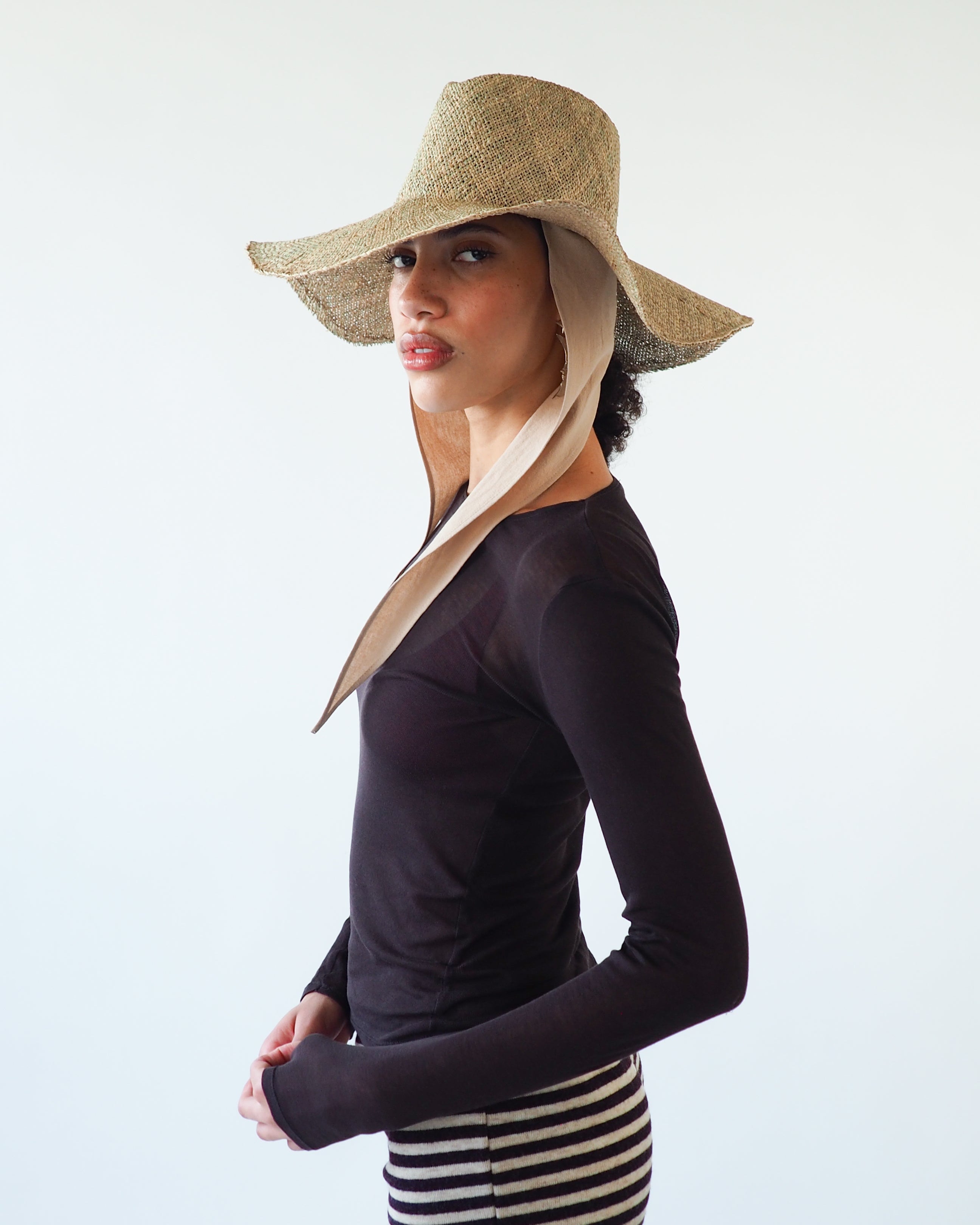 Caro Hat w. Neck Shade in Seagrass - CLYDE