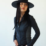Cielo Hat w. Shade in Black Toquilla Straw - CLYDE