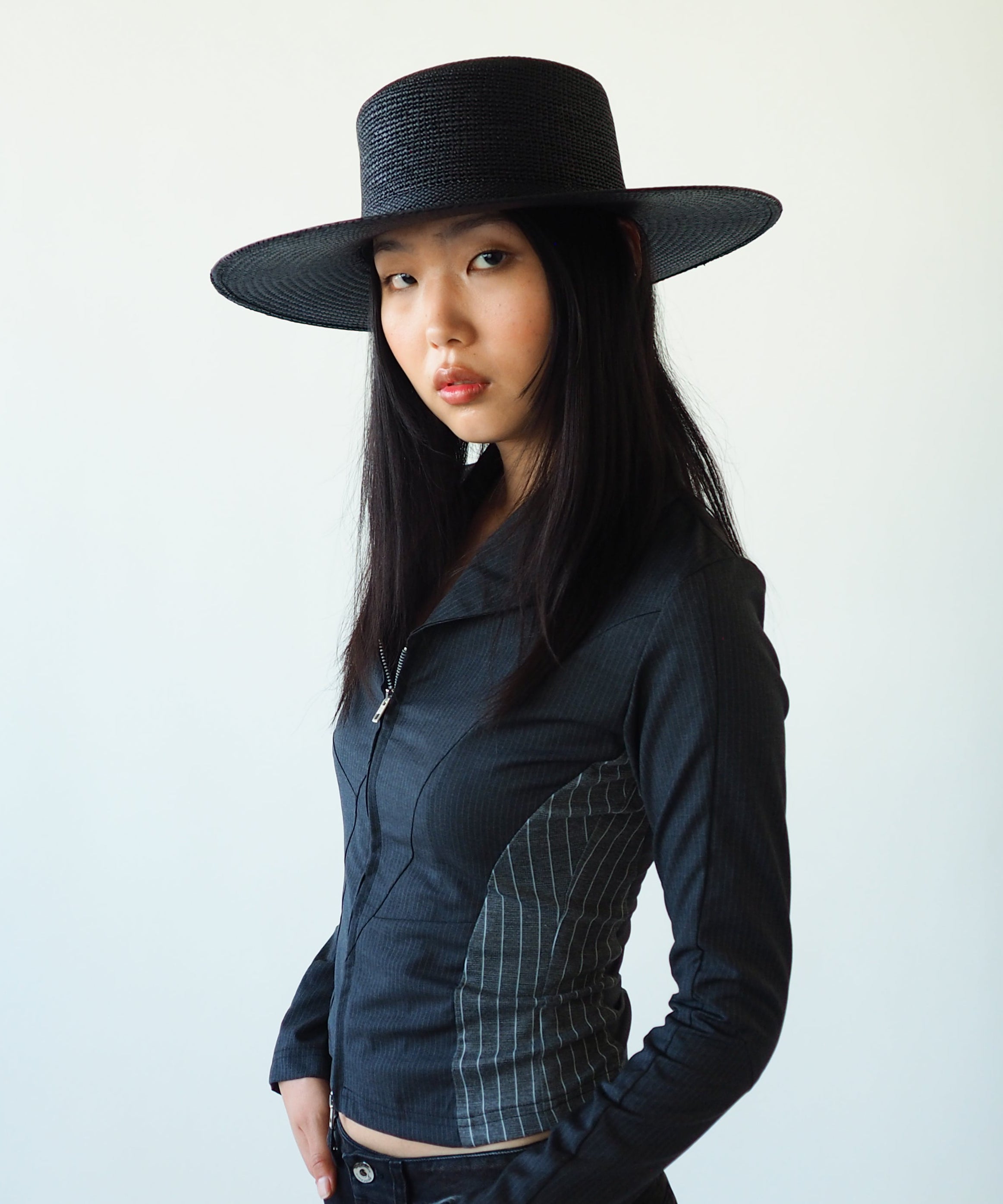 Cielo Hat in Black Toquilla Straw - CLYDE