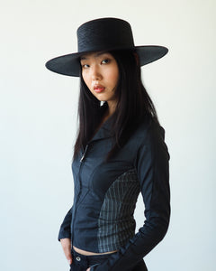Cielo Hat in Black Toquilla Straw - CLYDE