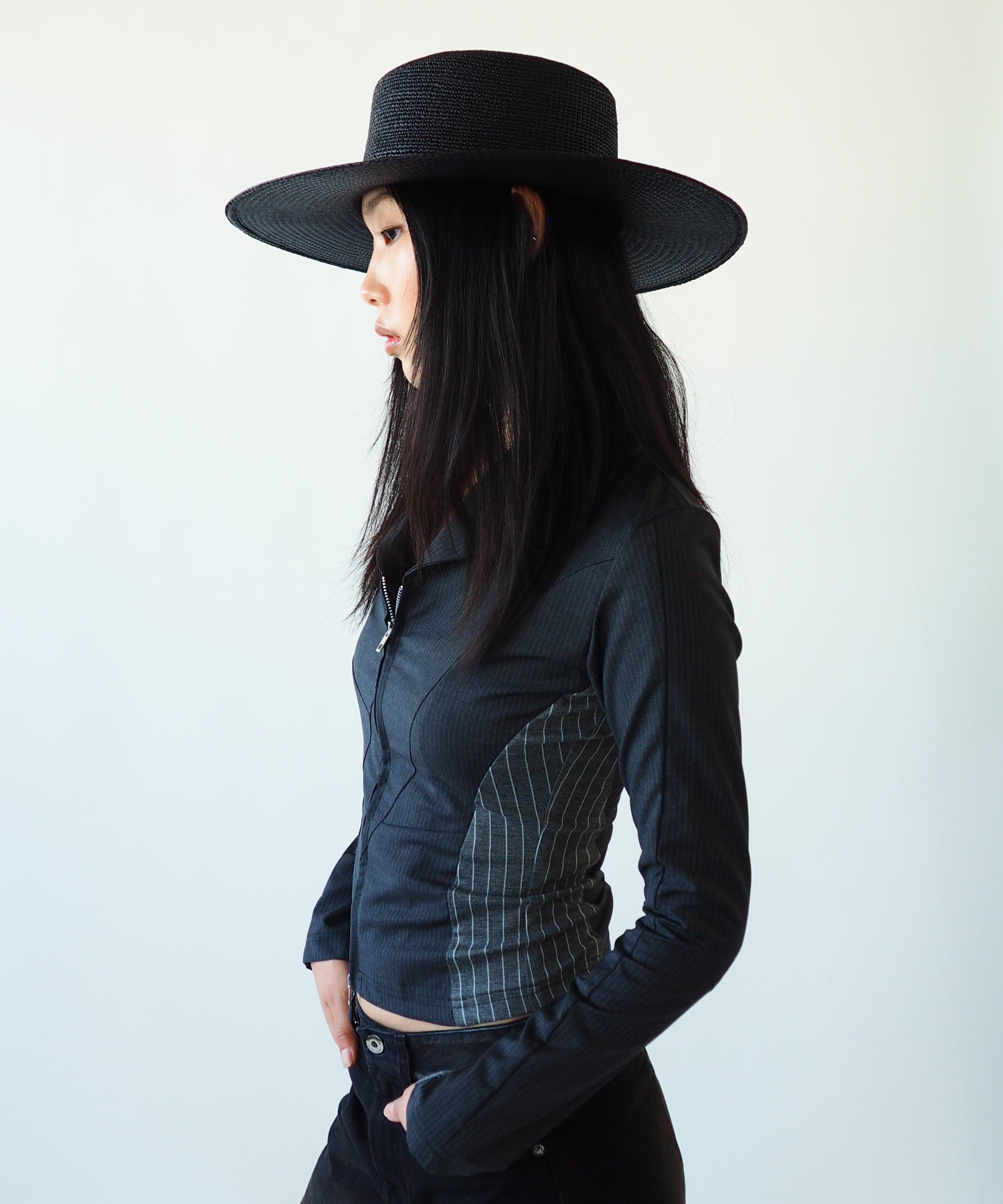 Cielo Hat in Black Toquilla Straw - CLYDE