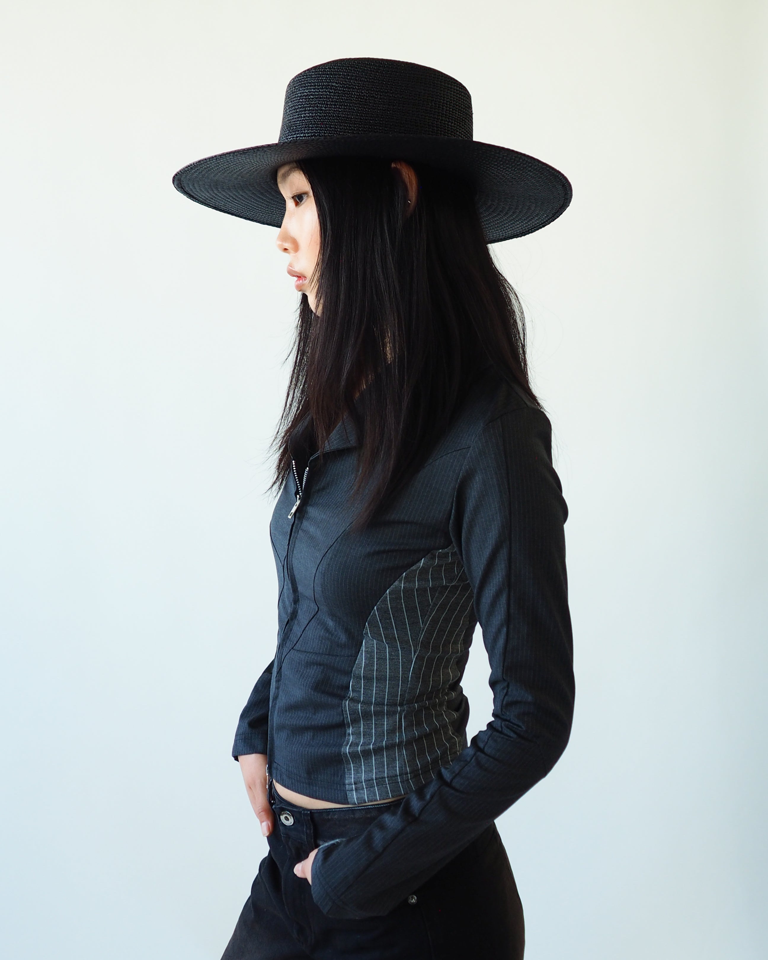 Cielo Hat in Black Toquilla Straw - CLYDE