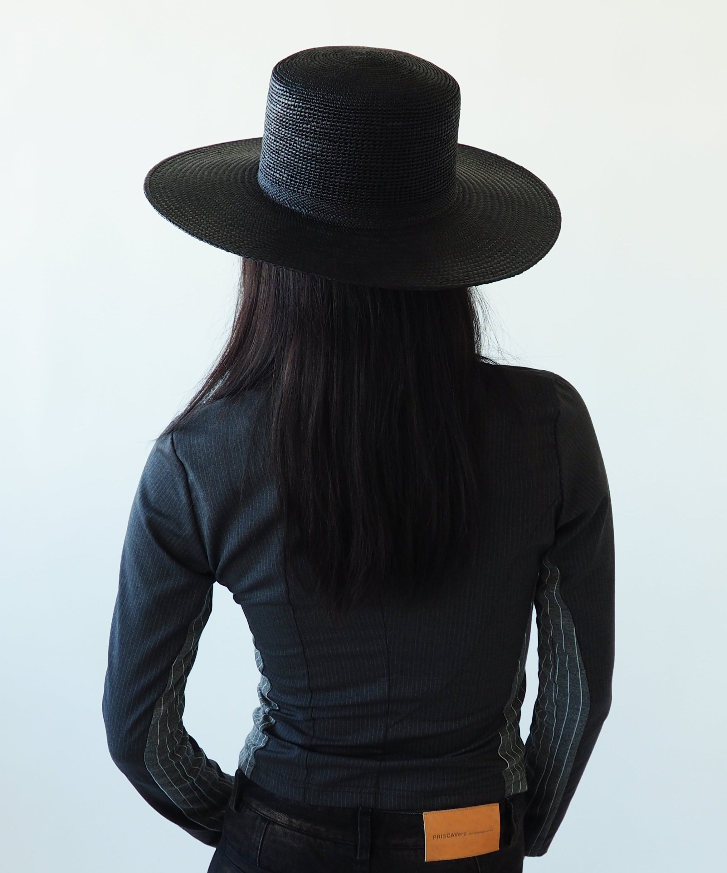 Cielo Hat in Black Toquilla Straw - CLYDE
