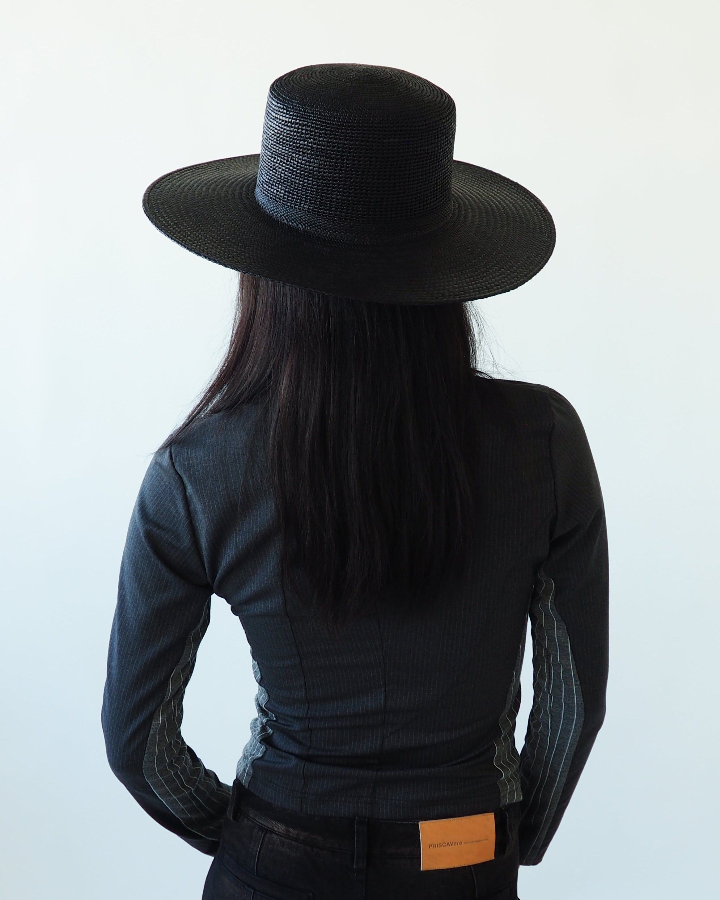 Cielo Hat in Black Toquilla Straw - CLYDE