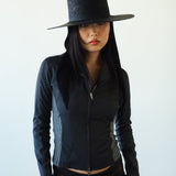 Cielo Hat w. Shade in Black Toquilla Straw - CLYDE