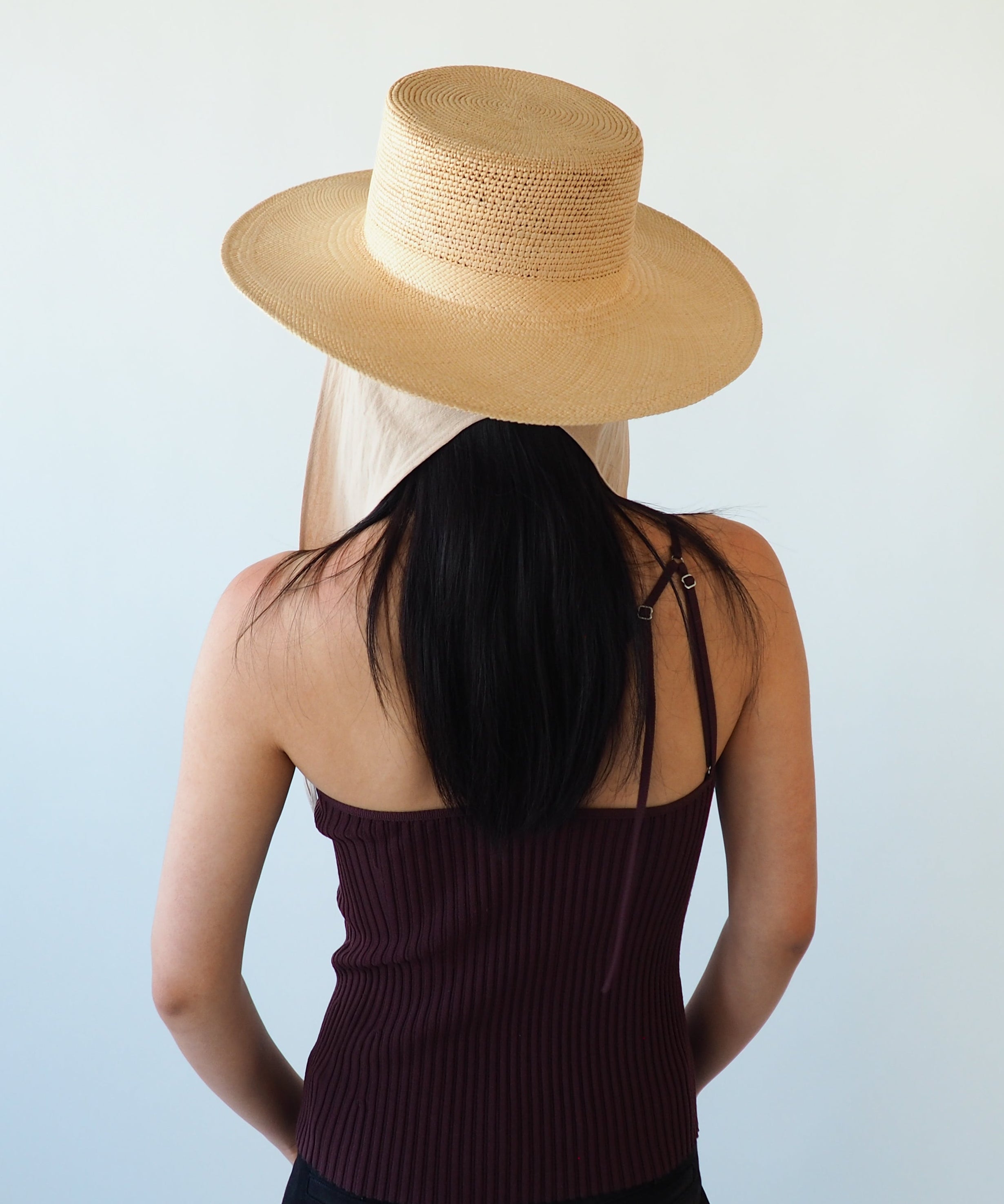 Cielo Hat w. Shade in Tan Toquilla Straw - CLYDE