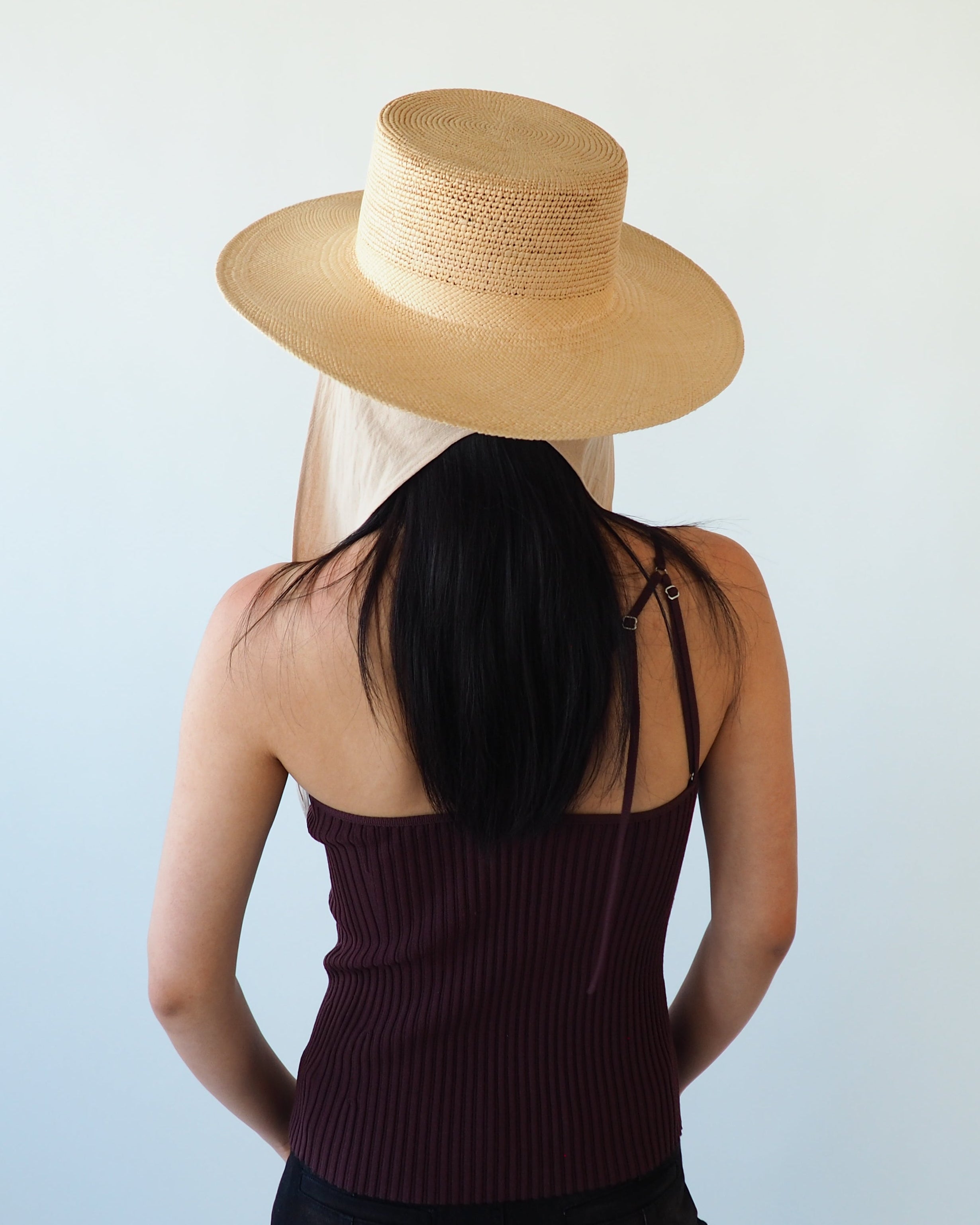 Cielo Hat w. Shade in Tan Toquilla Straw - CLYDE