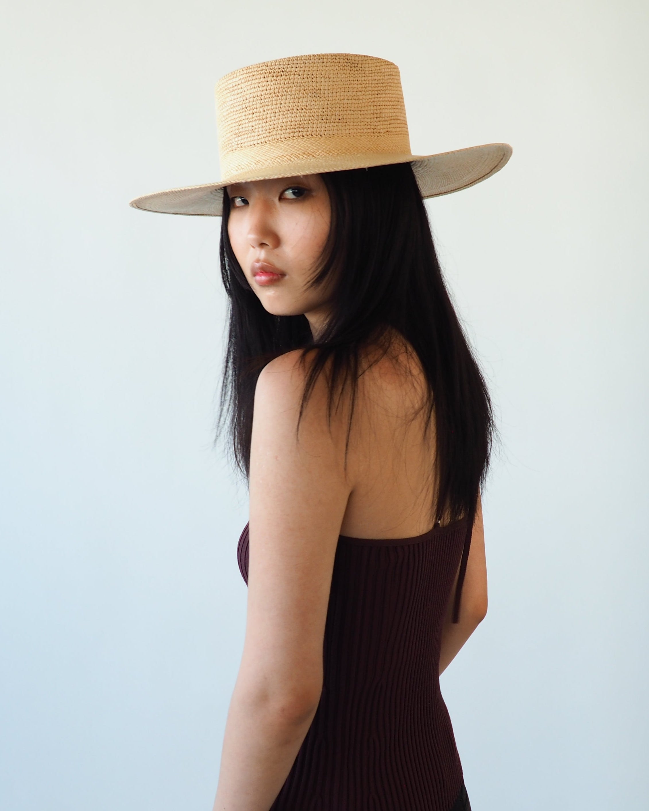 Cielo Hat in Tan Toquilla Straw - CLYDE