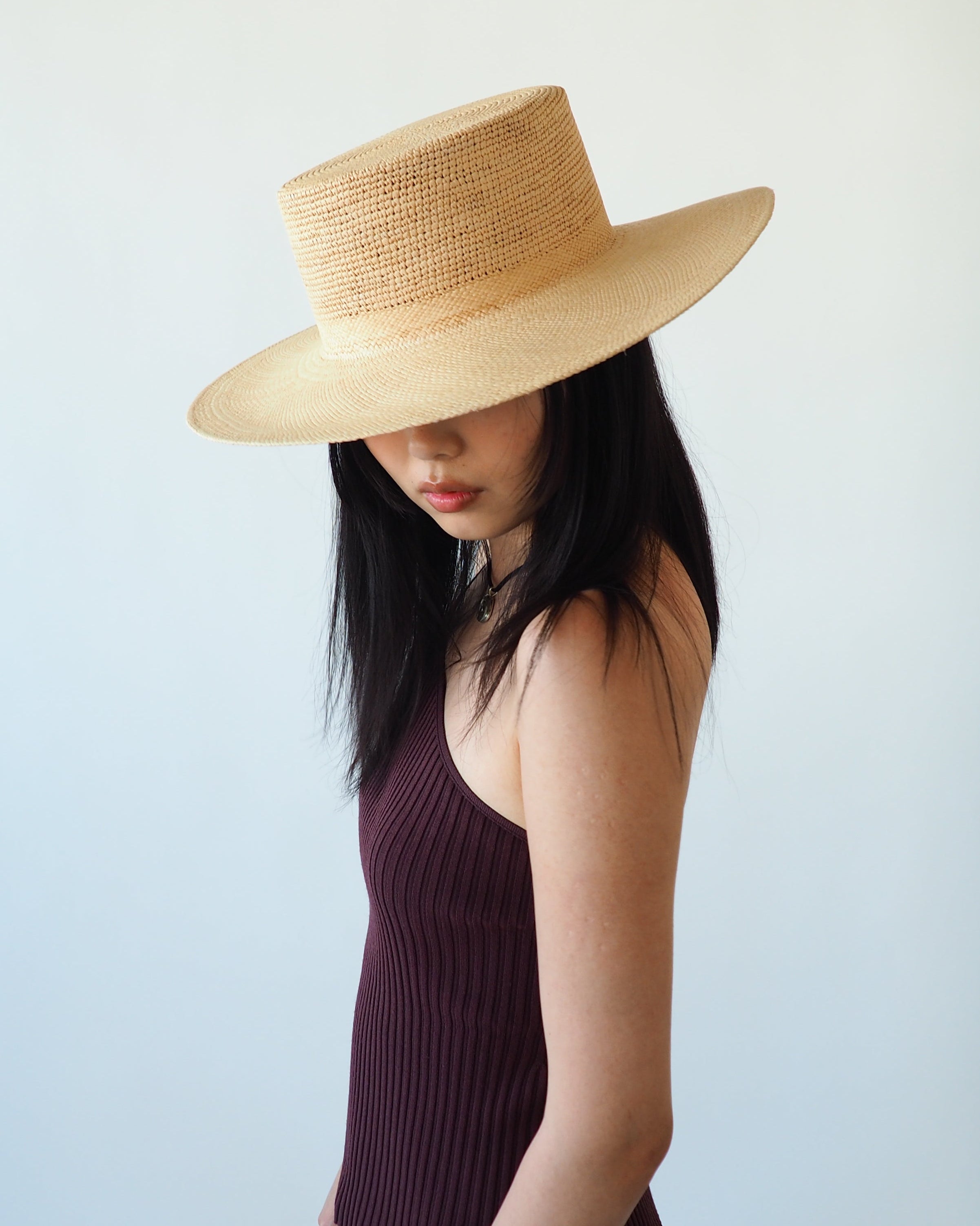 Cielo Hat in Tan Toquilla Straw - CLYDE