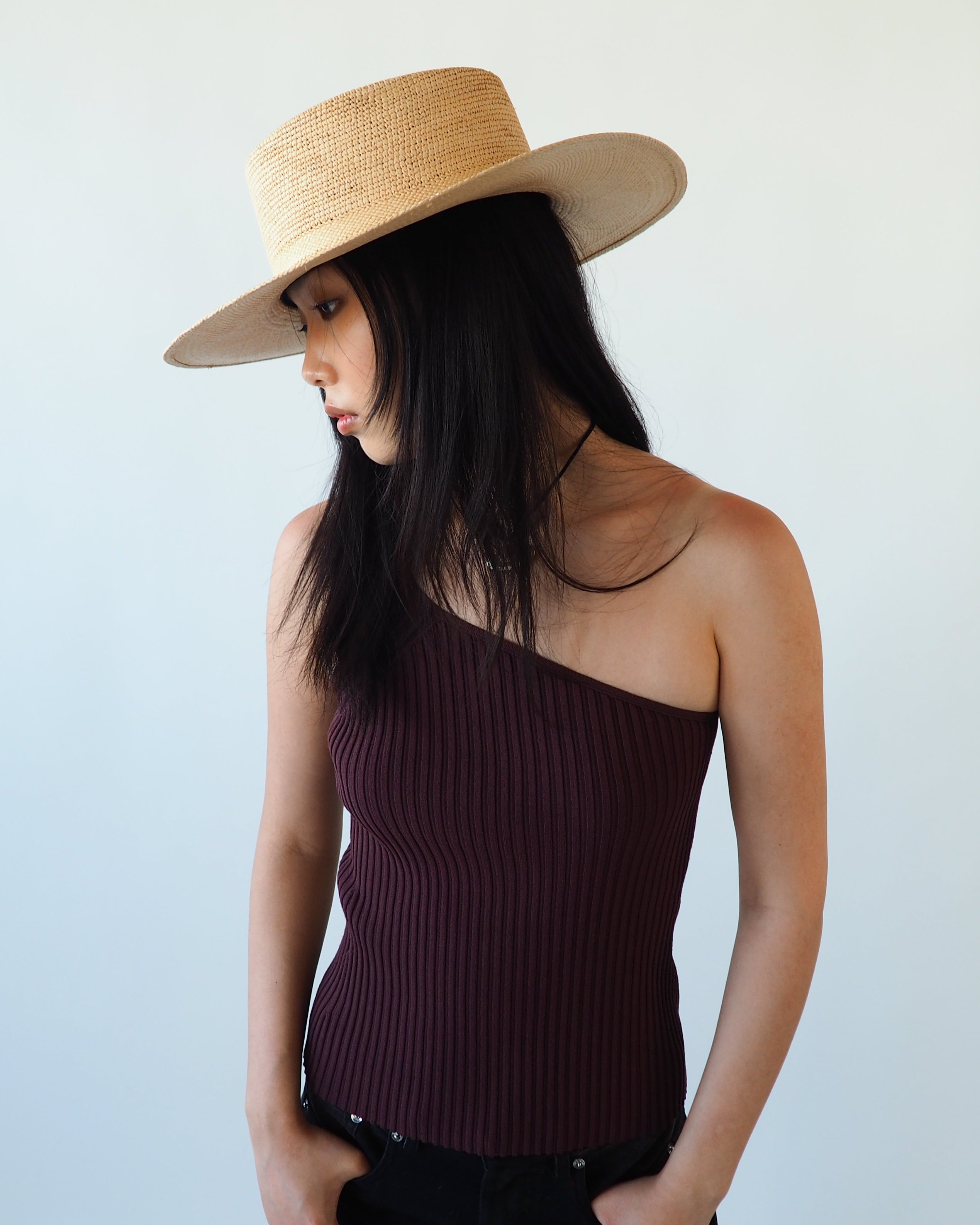 Cielo Hat in Tan Toquilla Straw - CLYDE