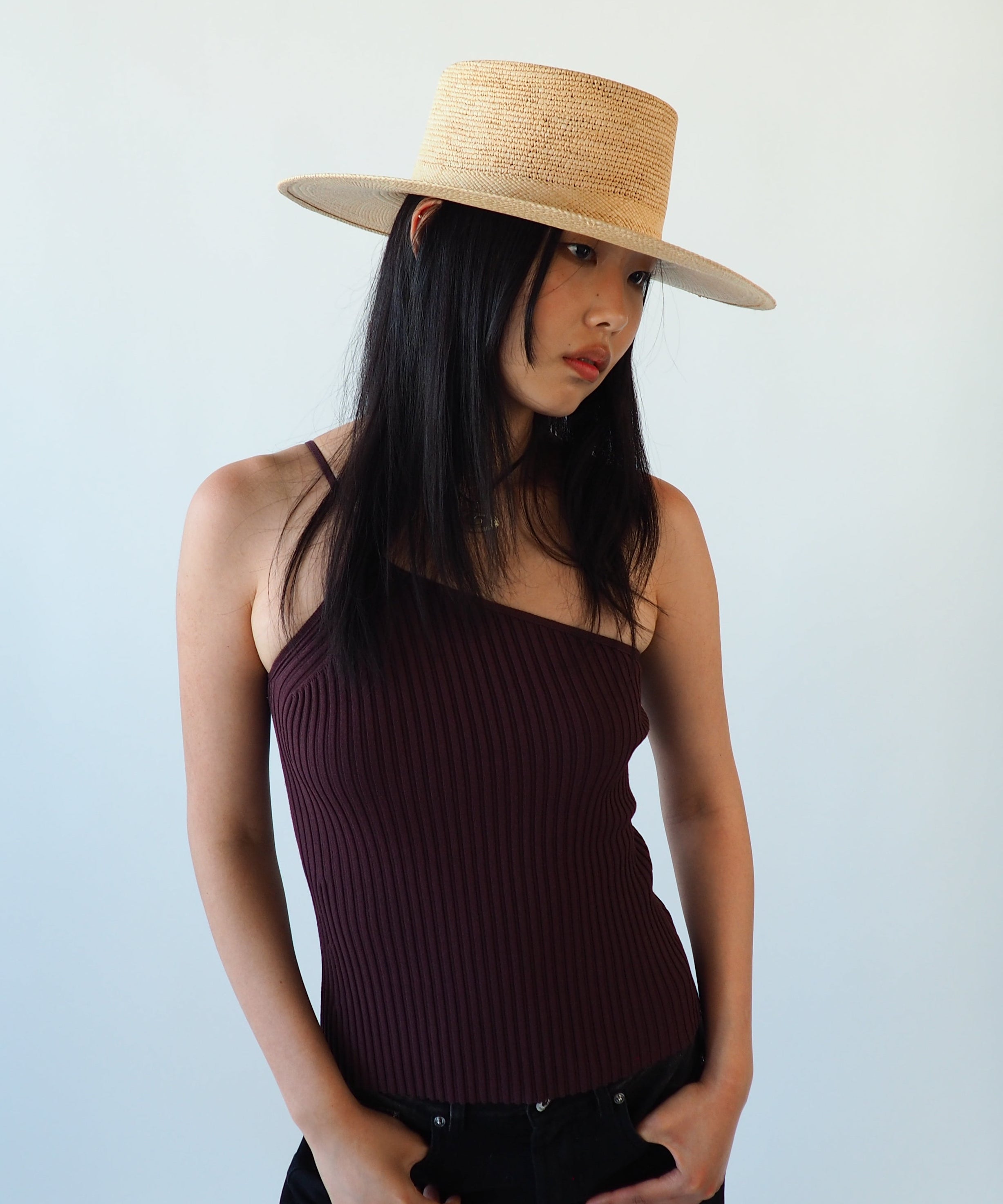 Cielo Hat in Tan Toquilla Straw - CLYDE