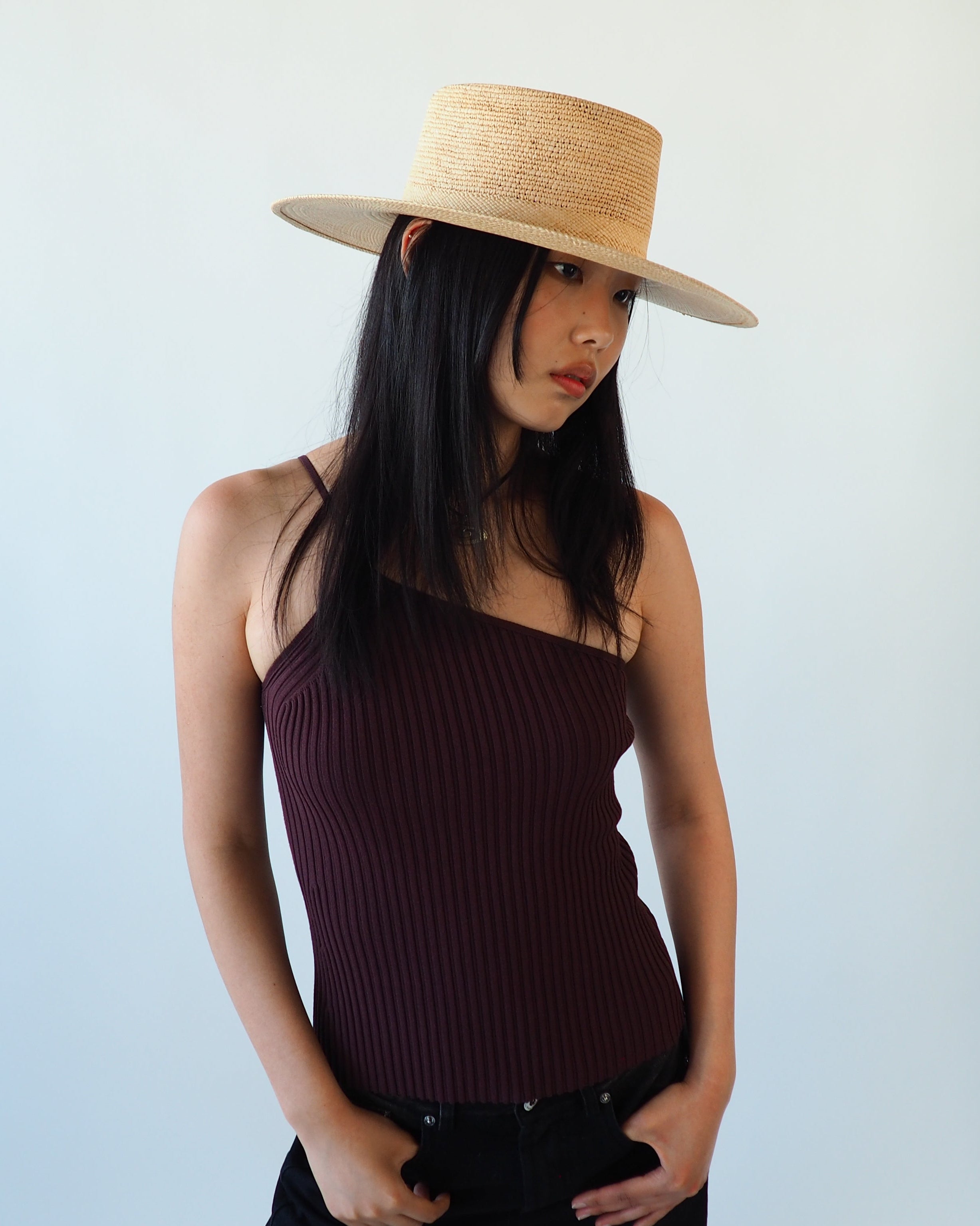 Cielo Hat in Tan Toquilla Straw - CLYDE