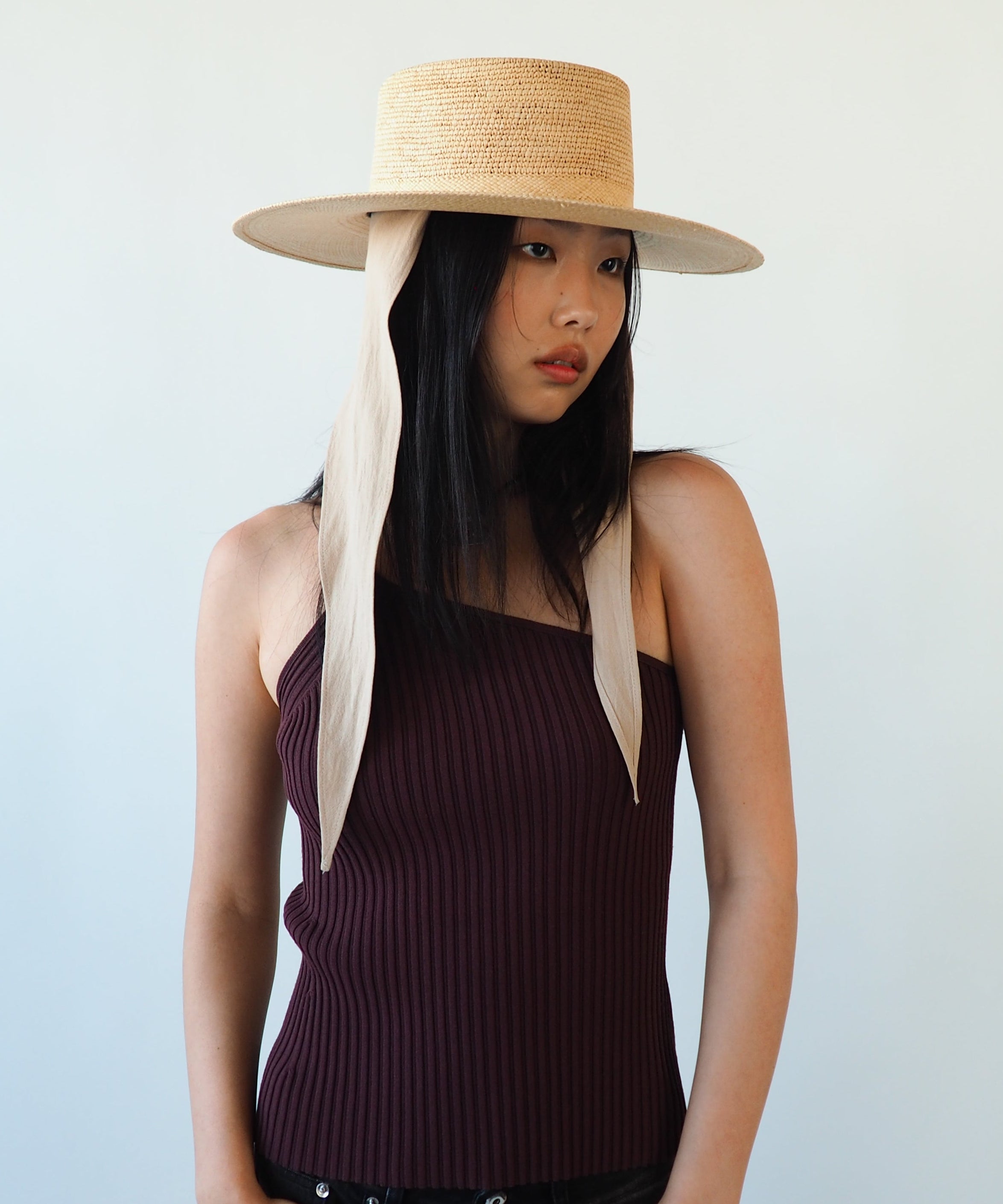 Cielo Hat w. Shade in Tan Toquilla Straw - CLYDE
