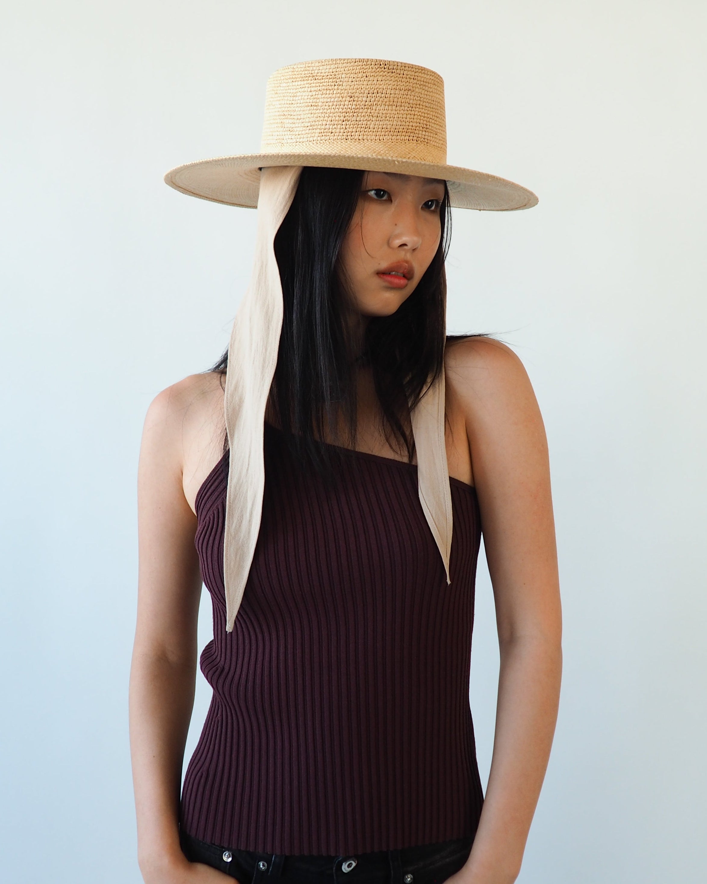 Cielo Hat w. Shade in Tan Toquilla Straw - CLYDE