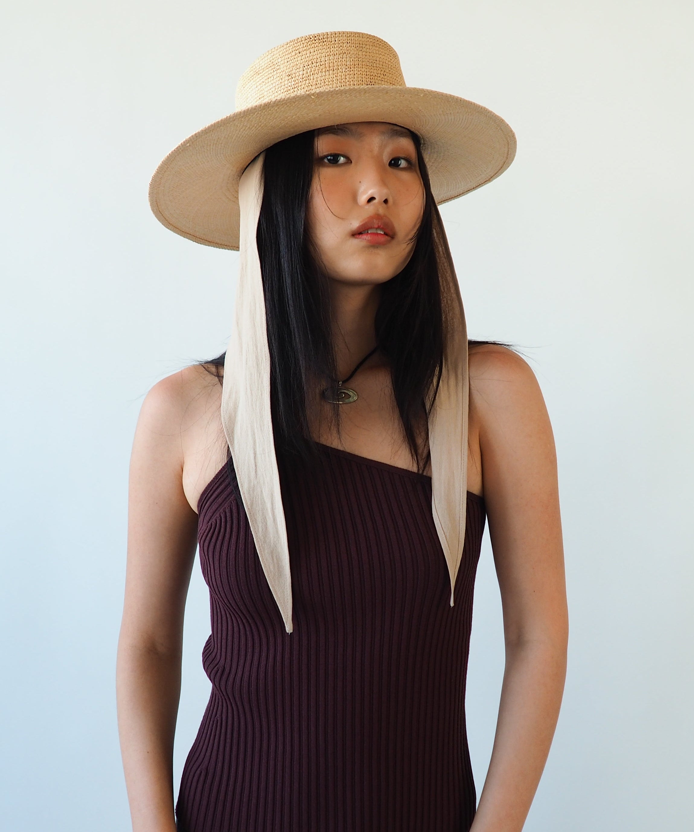 Cielo Hat w. Shade in Tan Toquilla Straw - CLYDE