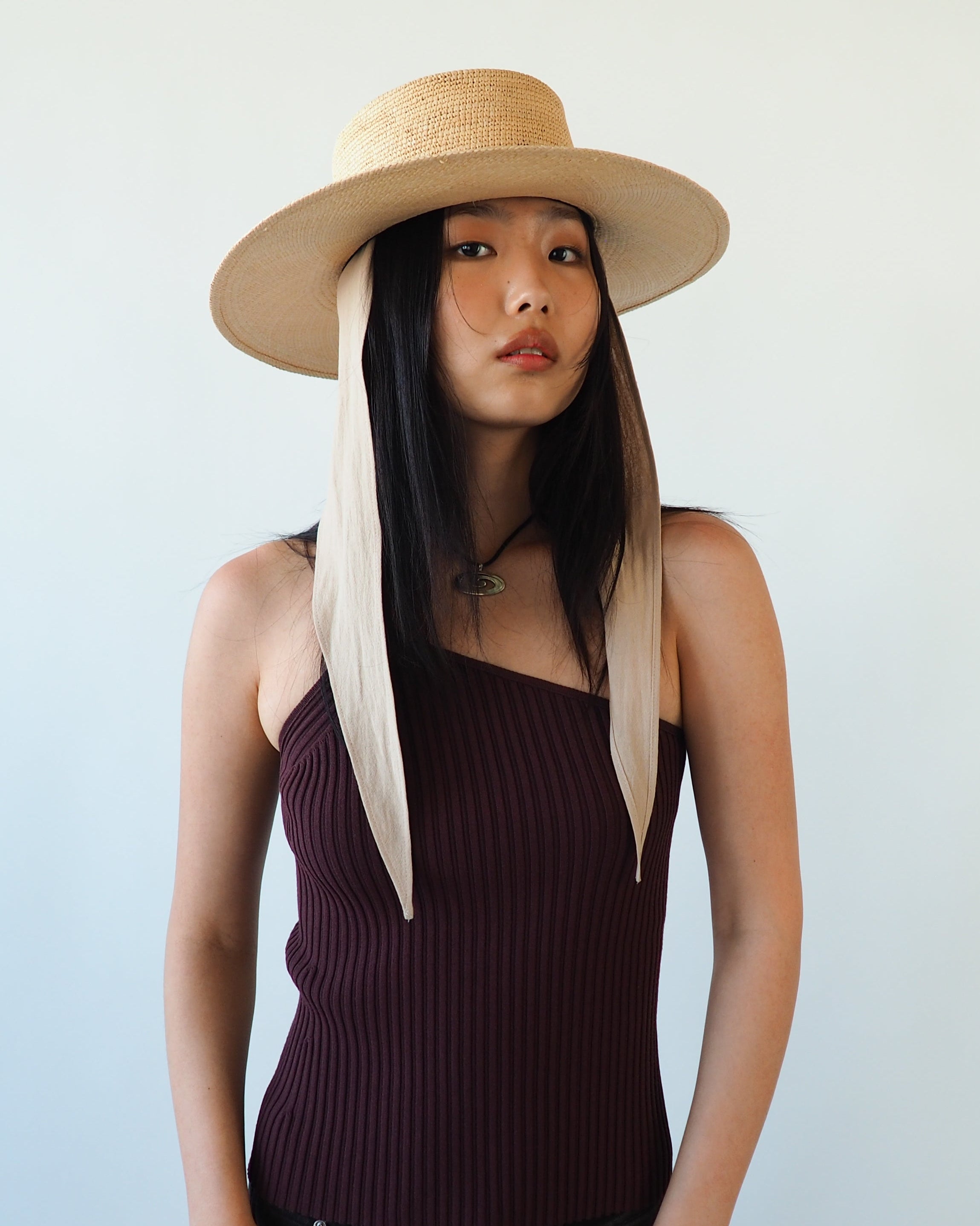 Cielo Hat w. Shade in Tan Toquilla Straw - CLYDE