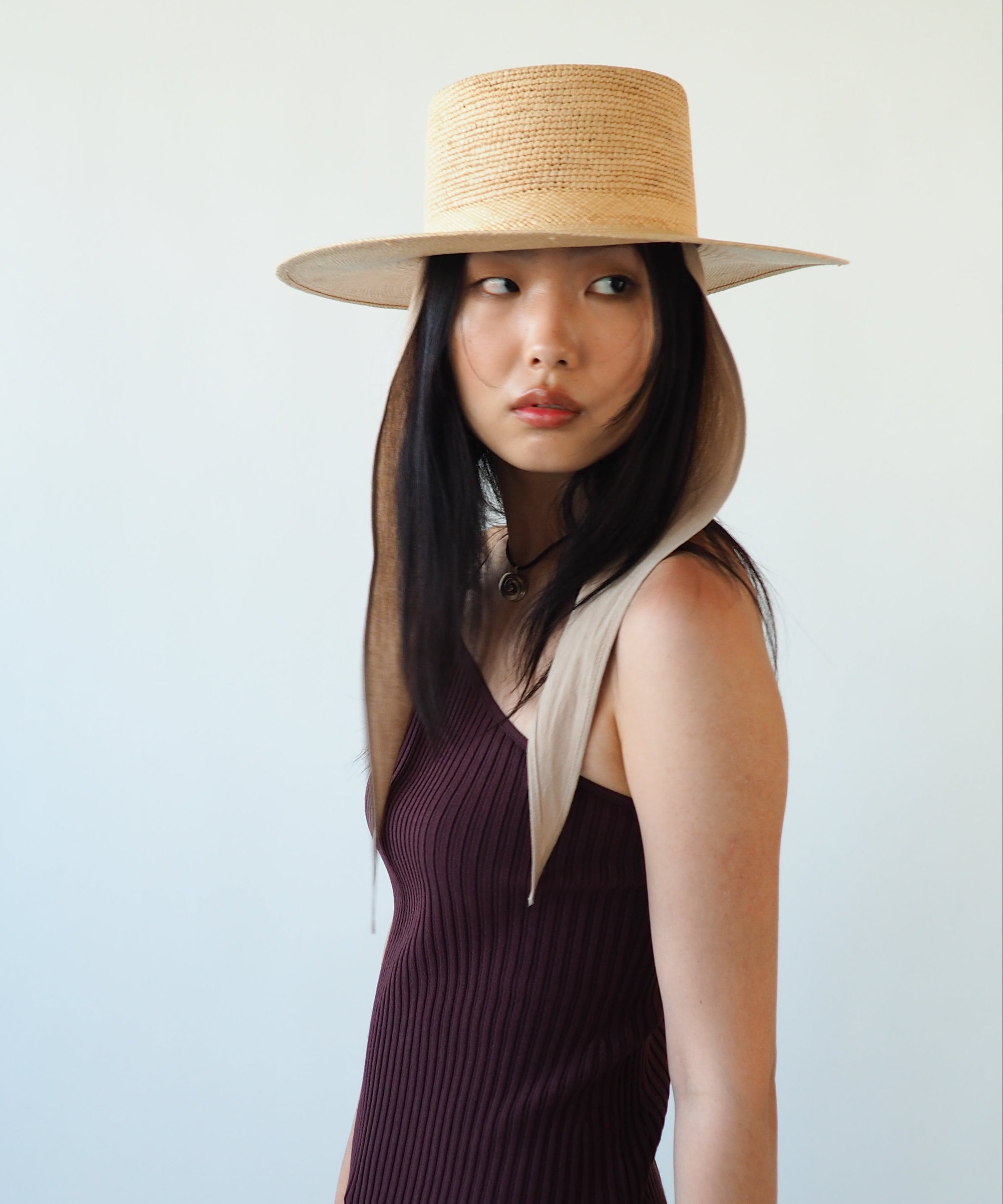 Cielo Hat w. Shade in Tan Toquilla Straw - CLYDE