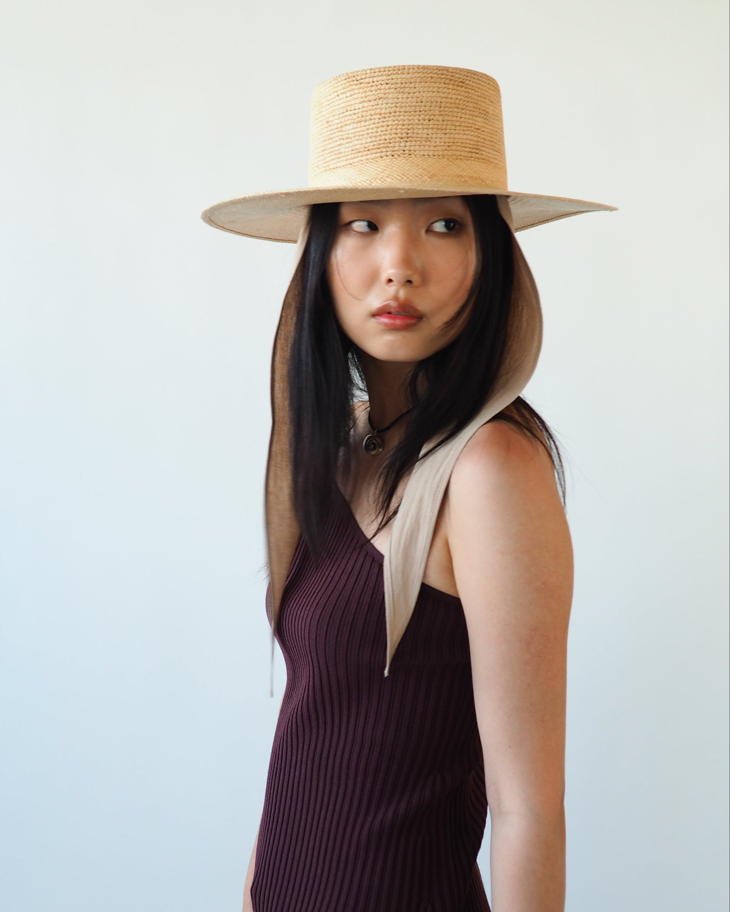 Cielo Hat w. Shade in Tan Toquilla Straw - CLYDE
