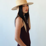 Cielo Hat w. Shade in Tan Toquilla Straw - CLYDE