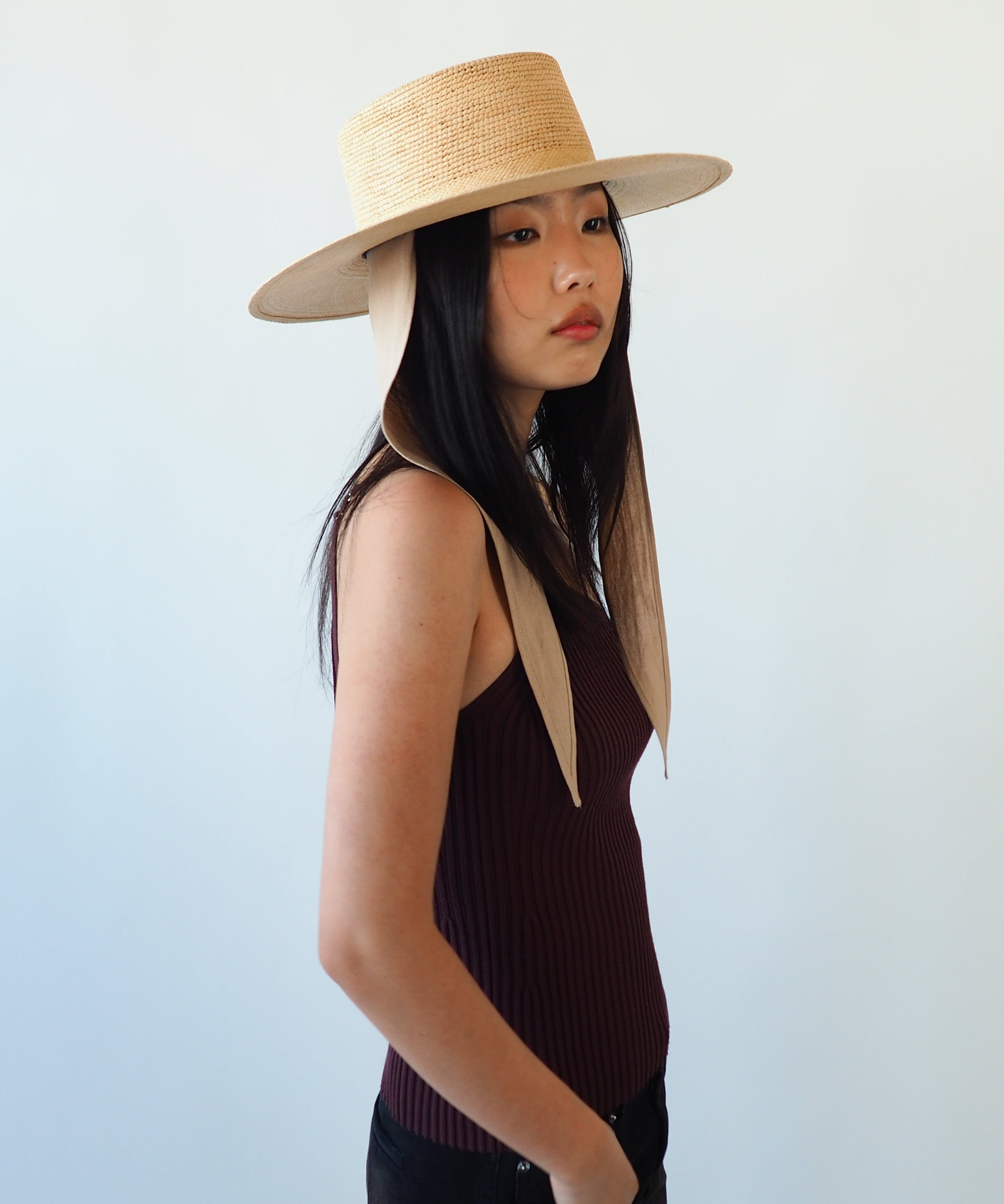 Cielo Hat w. Shade in Tan Toquilla Straw - CLYDE