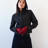 Classic Gloves in Crimson Nappa Lambskin - CLYDE