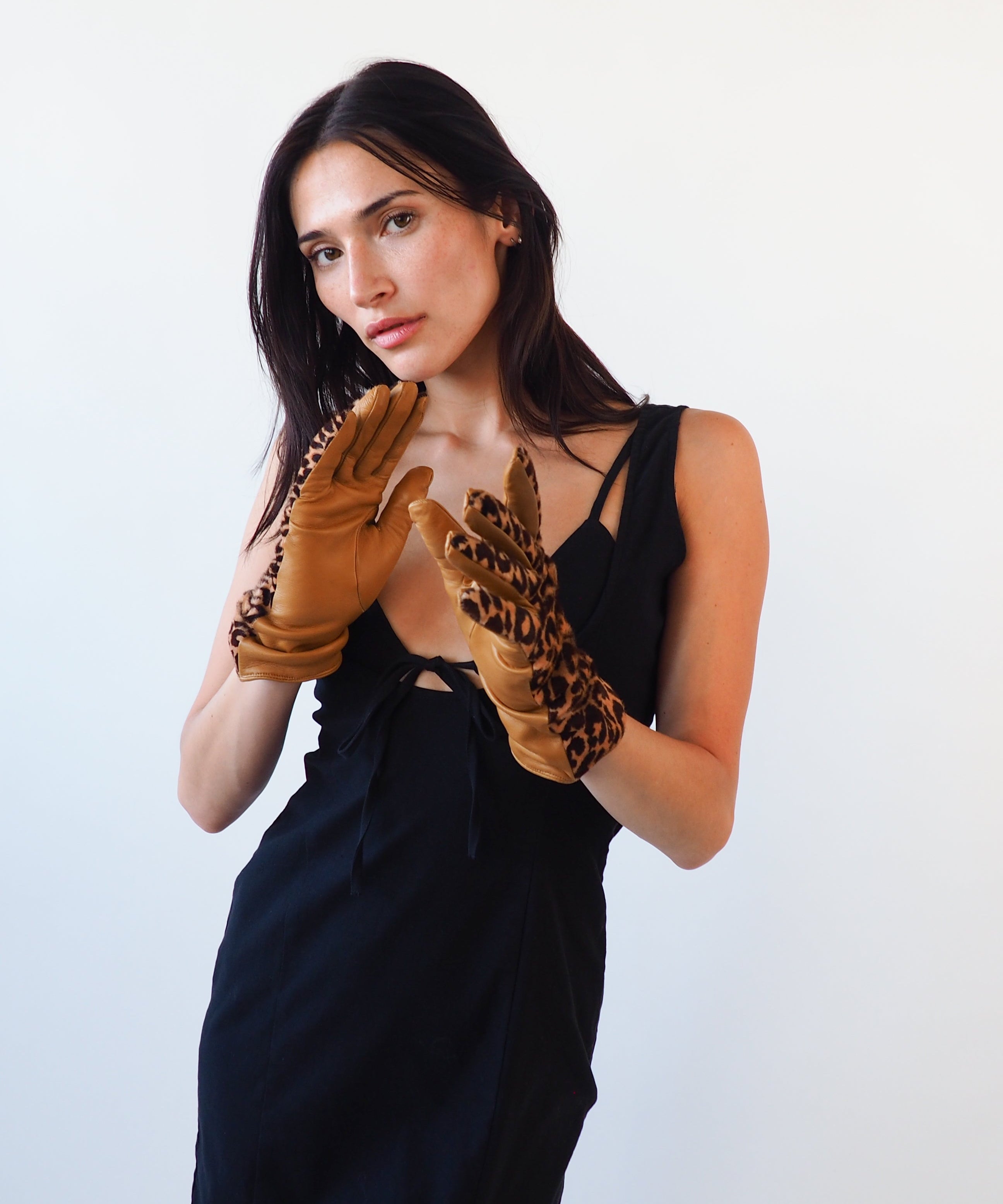 Classic Gloves in Leopard Spot Pony Effect Lambskin - CLYDE