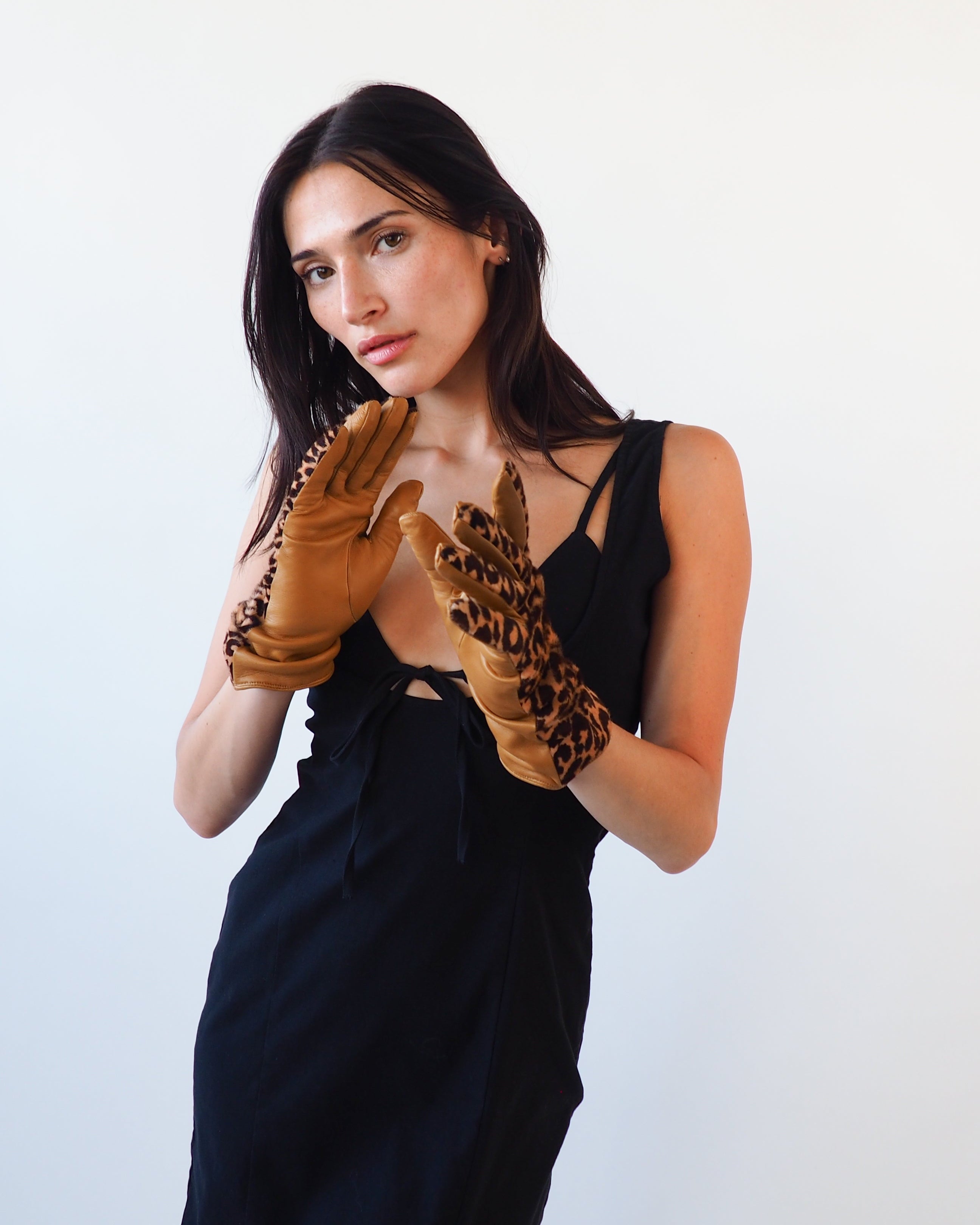 Classic Gloves in Leopard Spot Pony Effect Lambskin - CLYDE